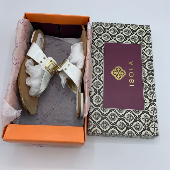 Isola White Patent Women's Alary II Sandal - Picture 4 of 4